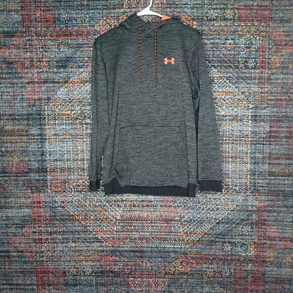 Under Armour mens heathered gray an black ColdGear Twist lined hoodie M EUC - Picture 1 of 7
